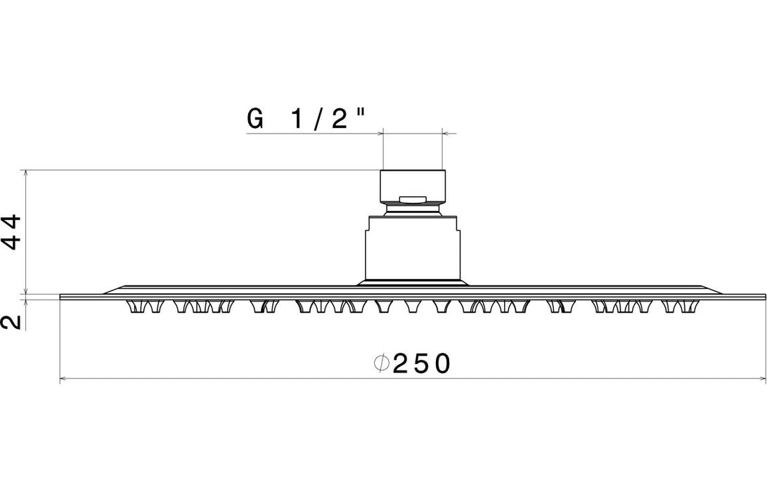 Vema Tiber Round Showerhead - St/Steel