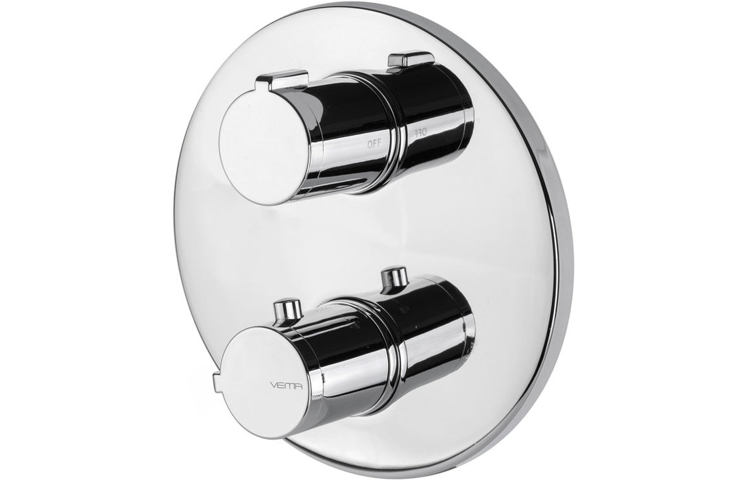 Vema Round Two Outlet Thermostatic Mixer Valve
