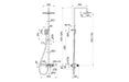 Vema Thermostatic Shower Column w/Fixed Head, Riser, Shelf & Foot Wash - White/Chrome
