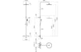 Vema Thermostatic Round Bar Valve w/Fixed Head & Riser - Brushed Brass