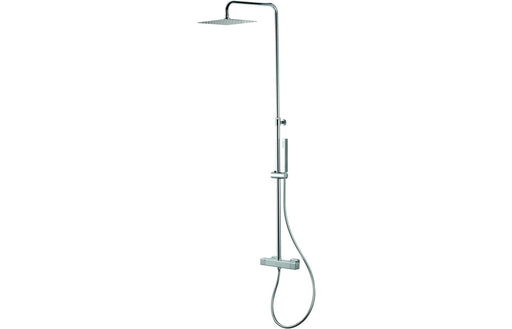 Vema Thermostatic Square Bar Valve w/Fixed Head & Riser - Chrome
