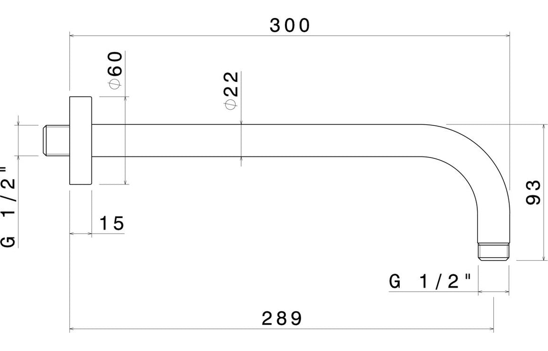 Vema Round 300mm Wall Arm
