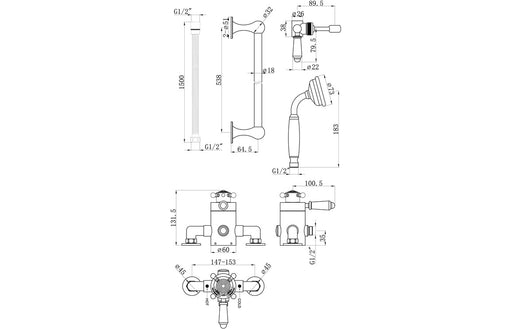 Carrick Concentric Single Outlet Shower Valve & Riser Kit Pack 1 - Chrome
