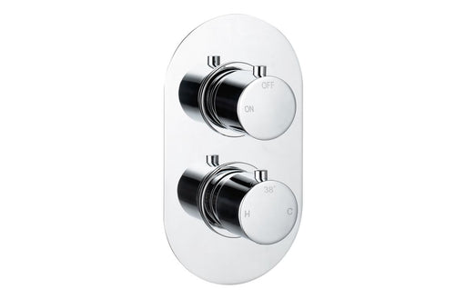 Seren Thermostatic Single Outlet Twin Shower Valve - Chrome