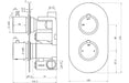 Seren Thermostatic Single Outlet Twin Shower Valve - Chrome