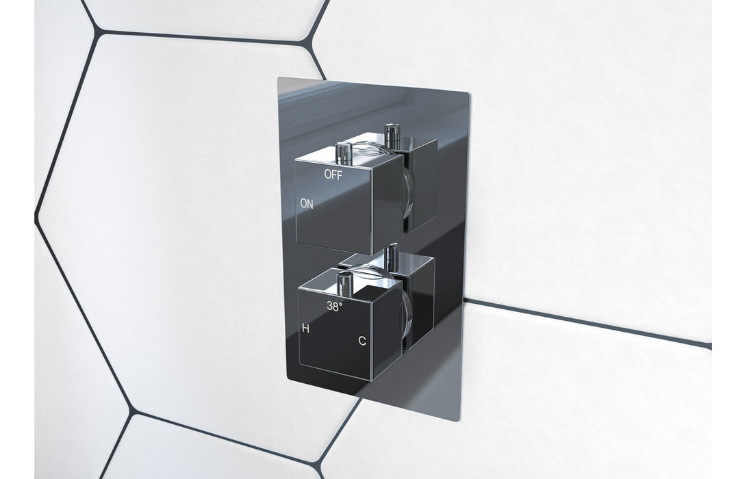 Eclipse Thermostatic Single Outlet Twin Shower Valve - Chrome
