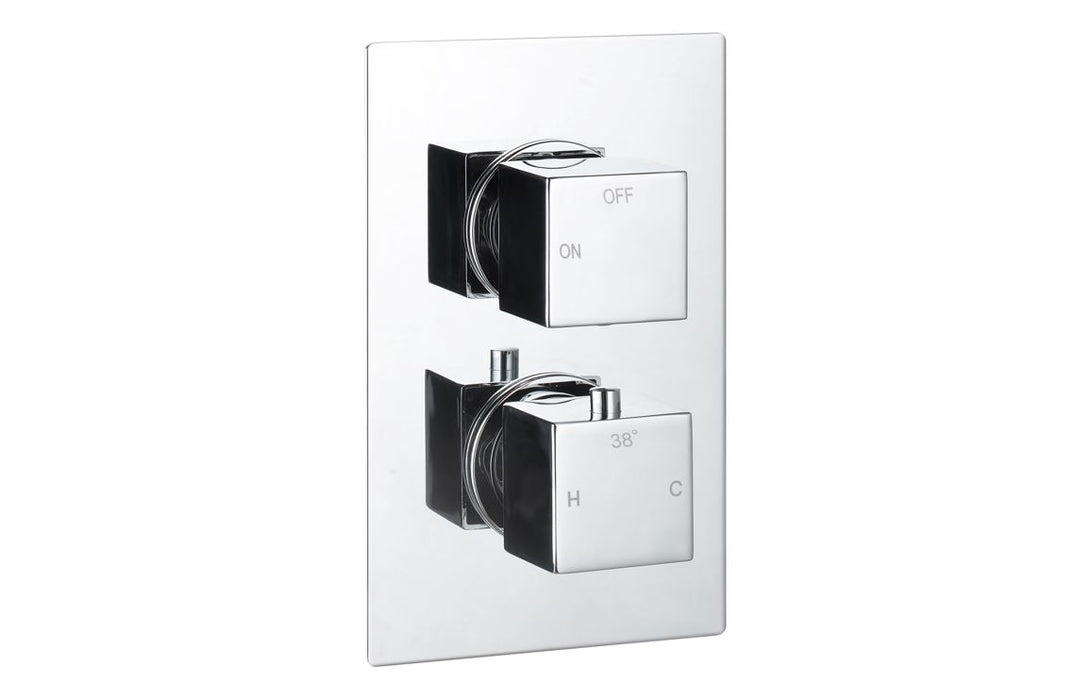Eclipse Thermostatic Single Outlet Twin Shower Valve - Chrome