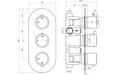 Seren Thermostatic Two Outlet Triple Shower Valve - Chrome