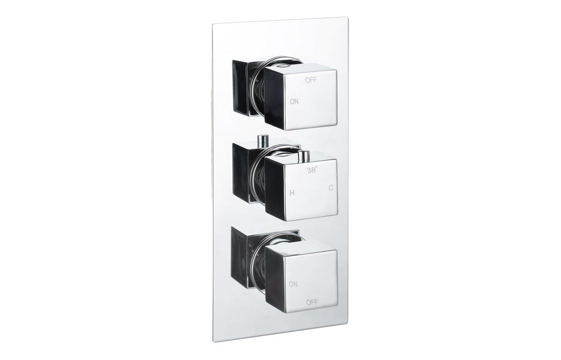 Eclipse Thermostatic Two Outlet Triple Shower Valve - Chrome