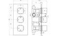 Eclipse Thermostatic Two Outlet Triple Shower Valve - Chrome