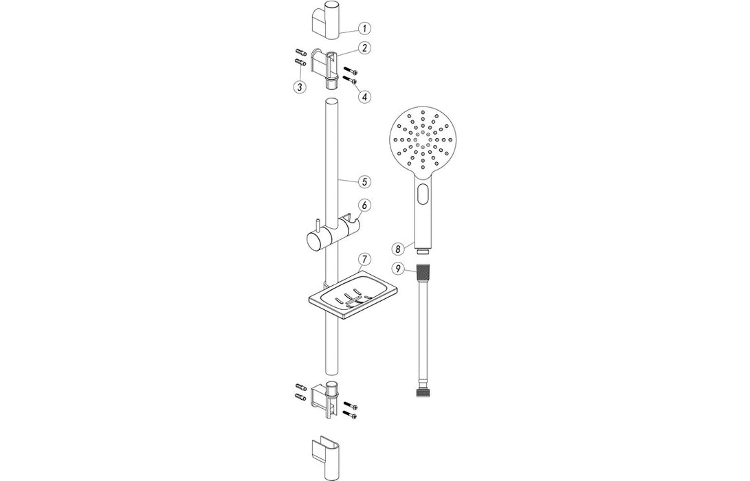 Seren Round Push Button Shower Kit