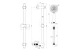 Seren Round Riser Rail Kit w/Elbow & 3 Mode Handset - Chrome
