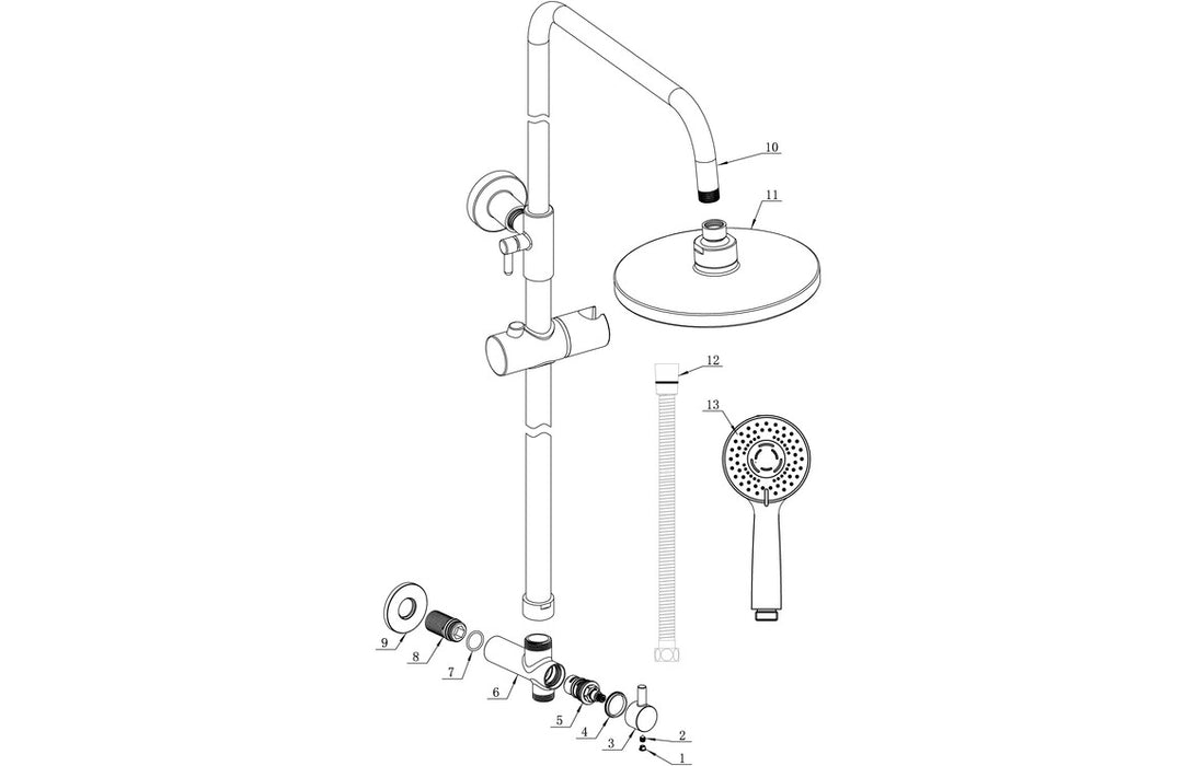Seren Round Shower Kit w/Overhead & Handset