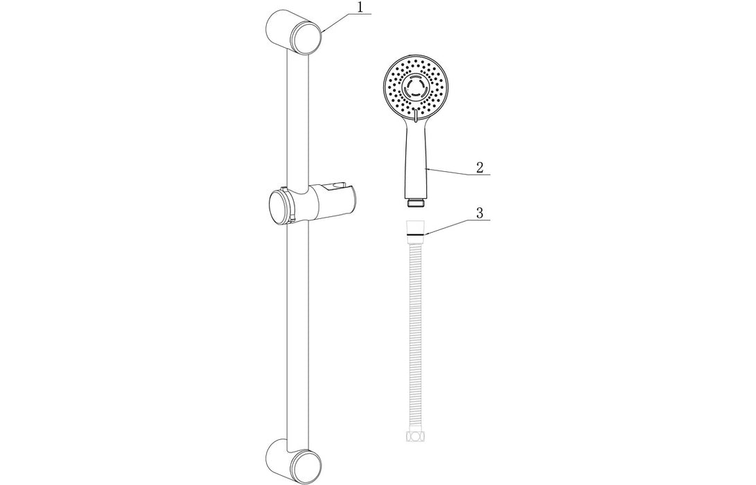 Seren Round Slider Rail Kit & 3 Mode Handset