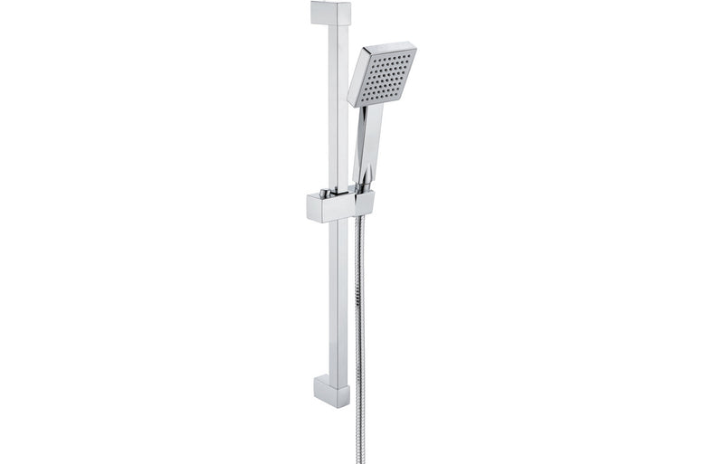 Eclipse Square Slider Rail Kit & Single Mode Handset - Chrome