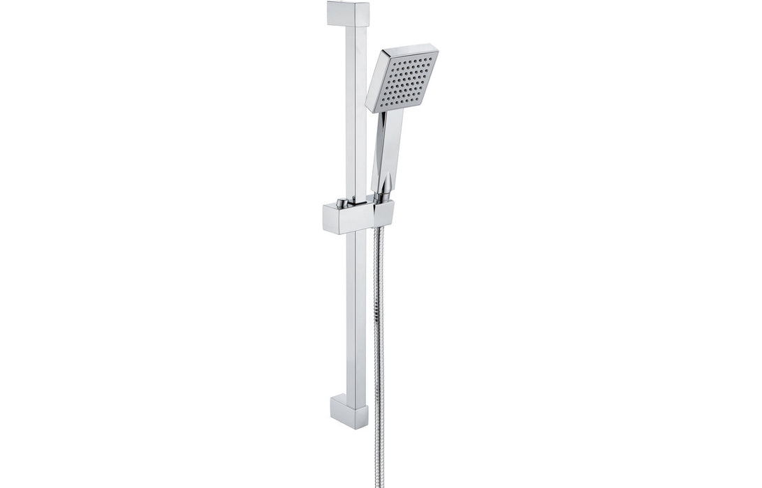 Eclipse Square Slider Rail Kit & Single Mode Handset - Chrome