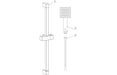 Eclipse Square Slider Rail Kit & Single Mode Handset - Chrome