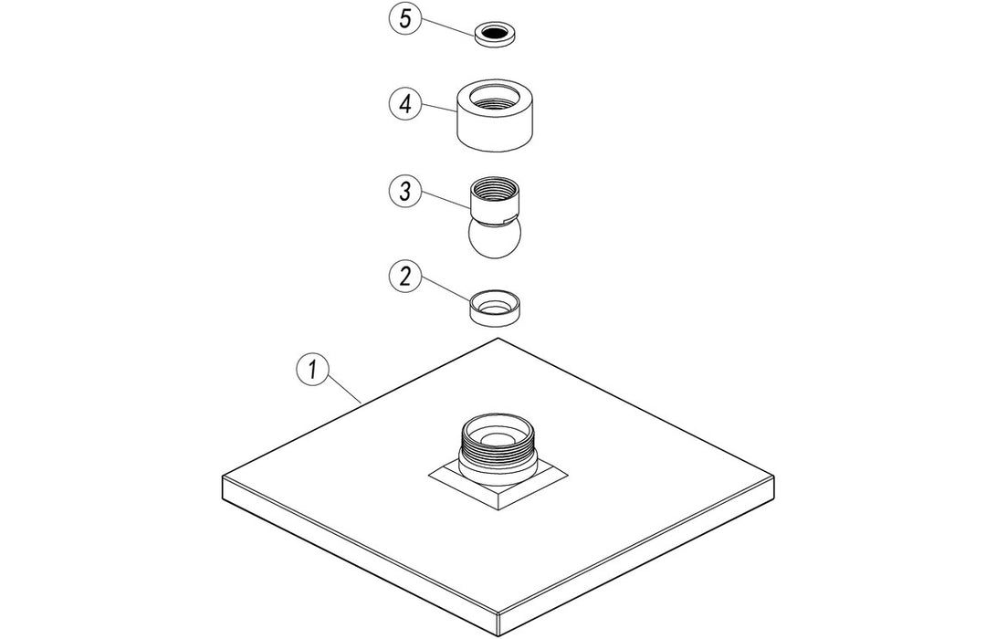 Eclipse 200mm Square Showerhead - Chrome