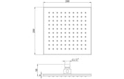 Eclipse 200mm Square Showerhead - Chrome
