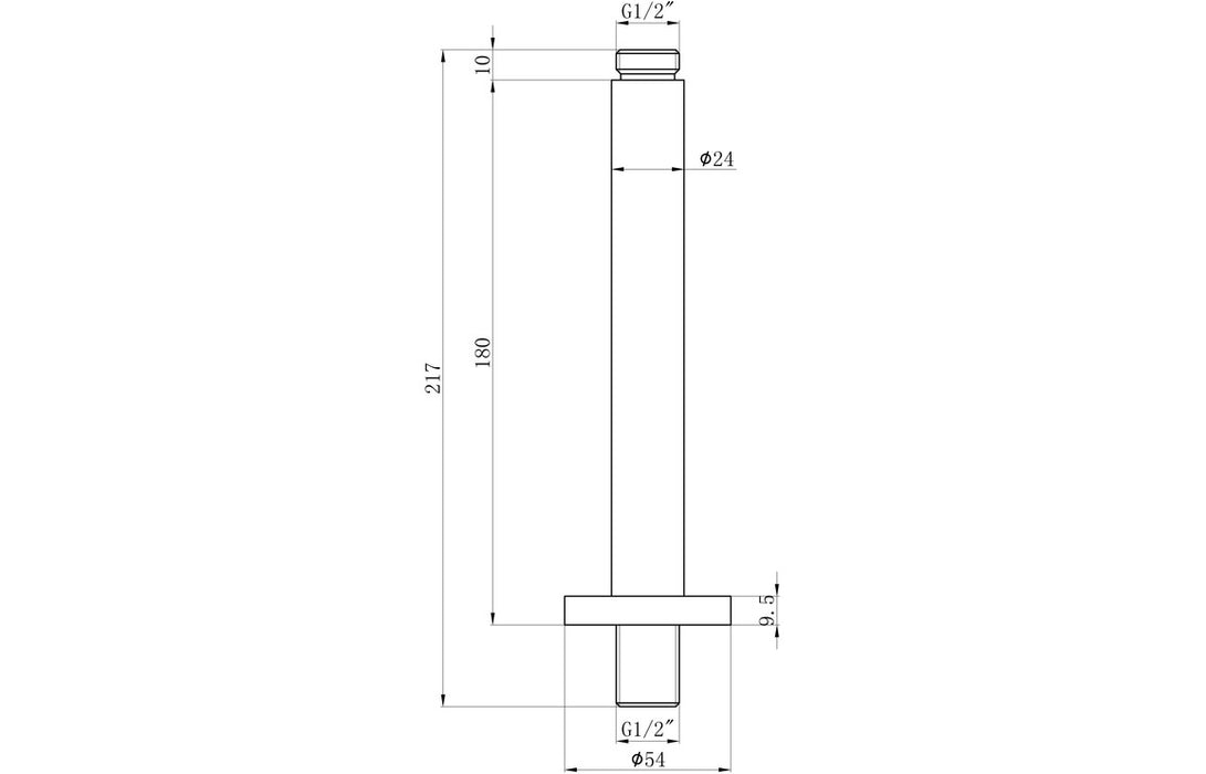 Seren 180mm Round Ceiling Arm - Chrome