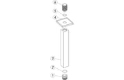 Eclipse 180mm Square Ceiling Arm - Matt Black