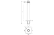 Eclipse 180mm Square Ceiling Arm - Matt Black
