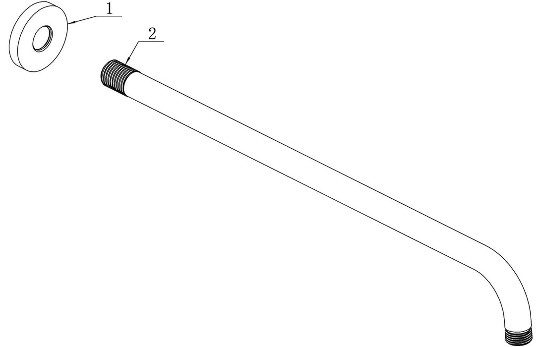 Seren 320mm Round Shower Arm - Brushed Bronze
