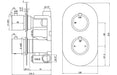 Seren Thermostatic Single Outlet Twin Shower Valve - Brushed Brass