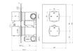 Square Concealed Valve Head & Arm Shower Pack
