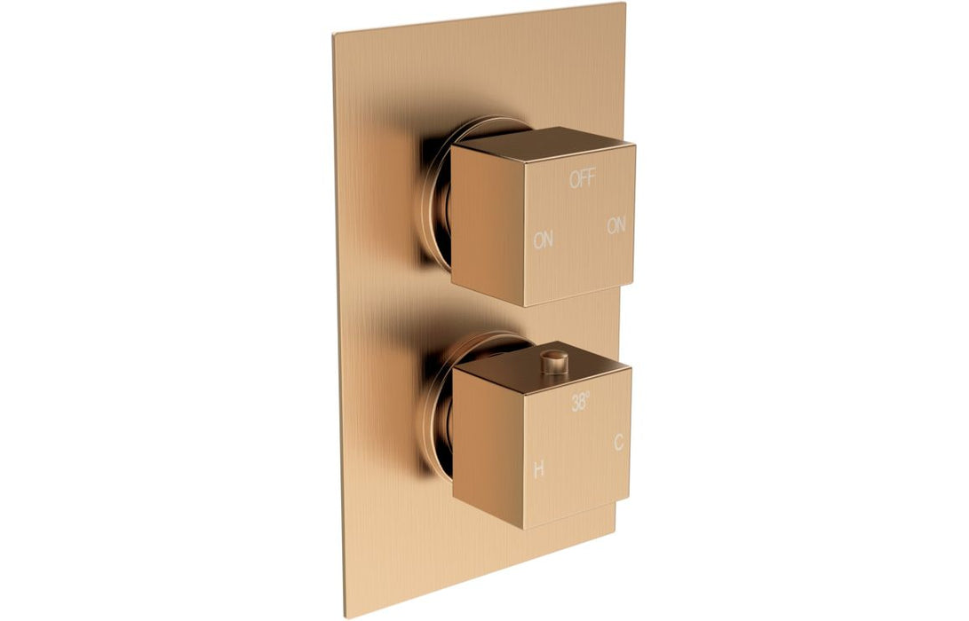 Eclipse Square Shower Valve & Kit Pack 3 - Brushed Bronze