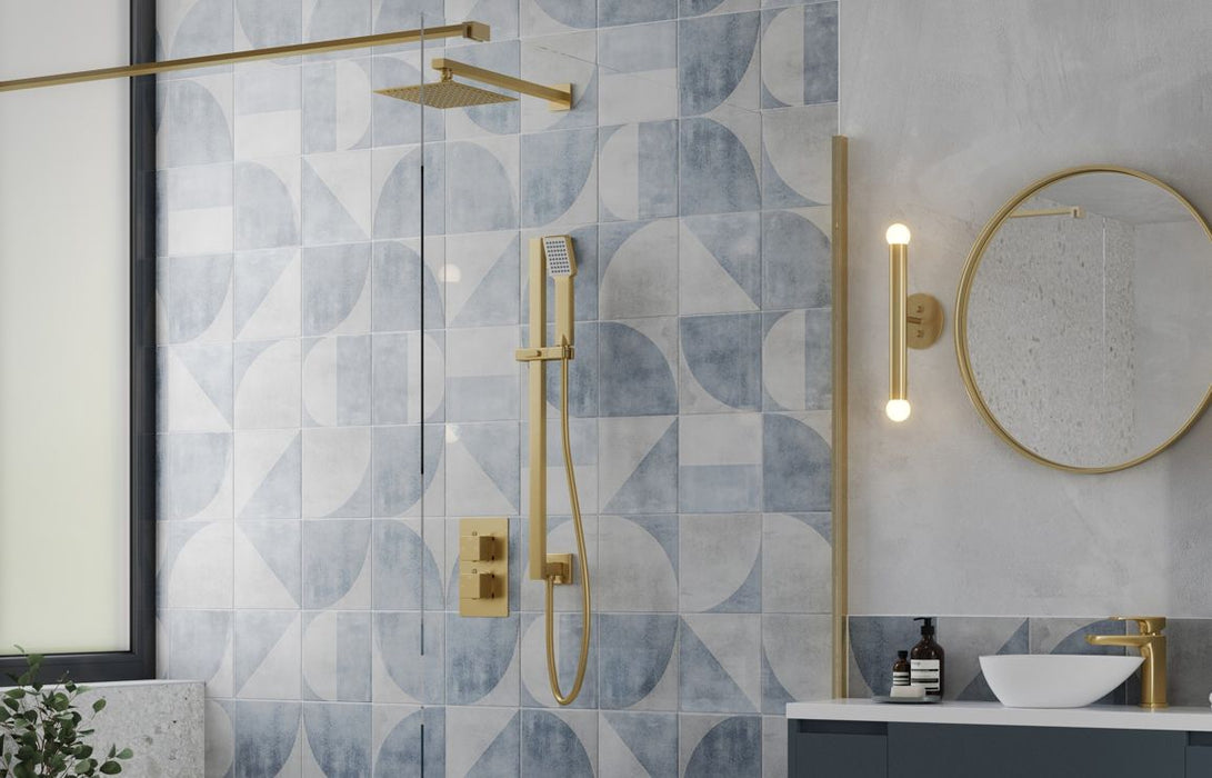 Eclipse Square Riser Rail Kit w/Elbow & Handset - Brushed Brass