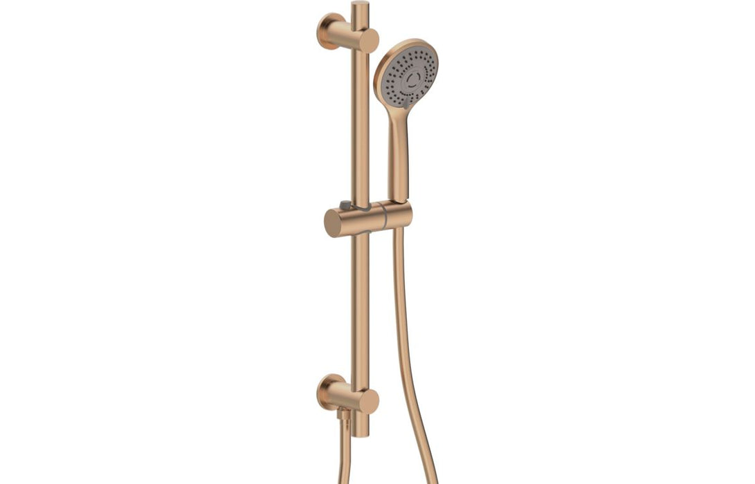 Seren Round Riser Rail Kit w/Elbow & 3 Mode Handset - Brushed Bronze