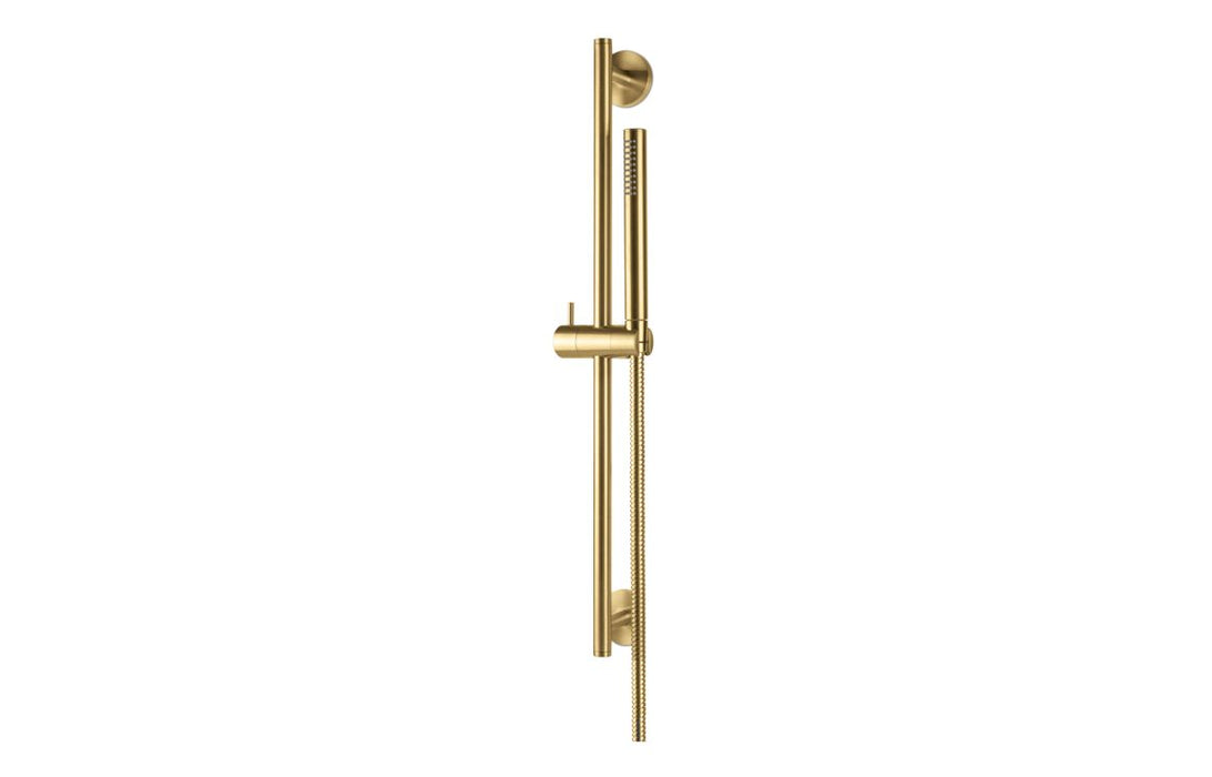 Vema Tiber Riser, Handset & Hose Set - Brushed Brass