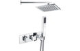 Aria Shower Pack One - Two Outlet Twin Shower Valve w/Handset & ABS Overhead - Chrome