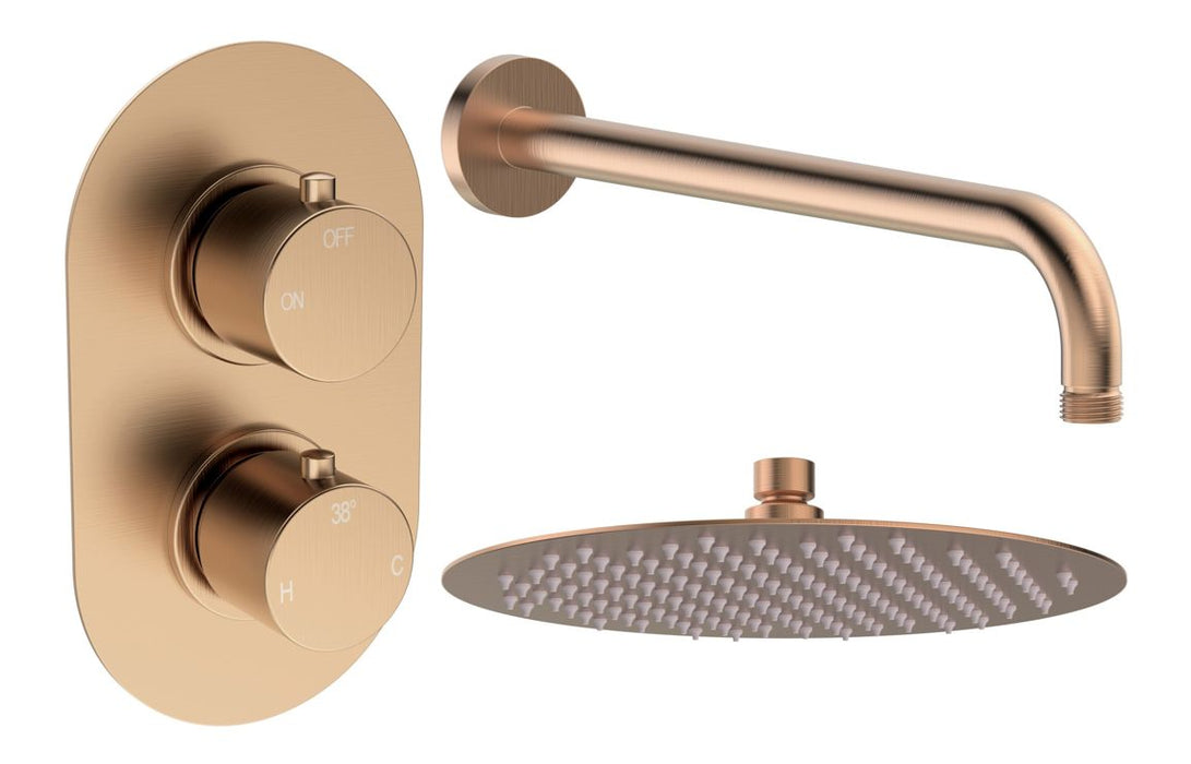 Seren Round Shower Valve & Kit Pack 1 - Brushed Bronze
