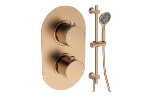 Seren Round Shower Valve & Kit Pack 2 - Brushed Bronze
