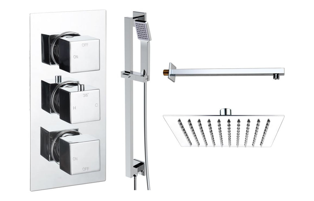Eclipse Square Shower Valve & Kit Pack 3 - Chrome