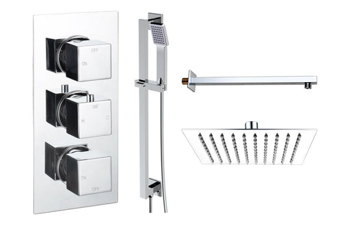 Eclipse Square Shower Valve & Kit Pack 3 - Chrome