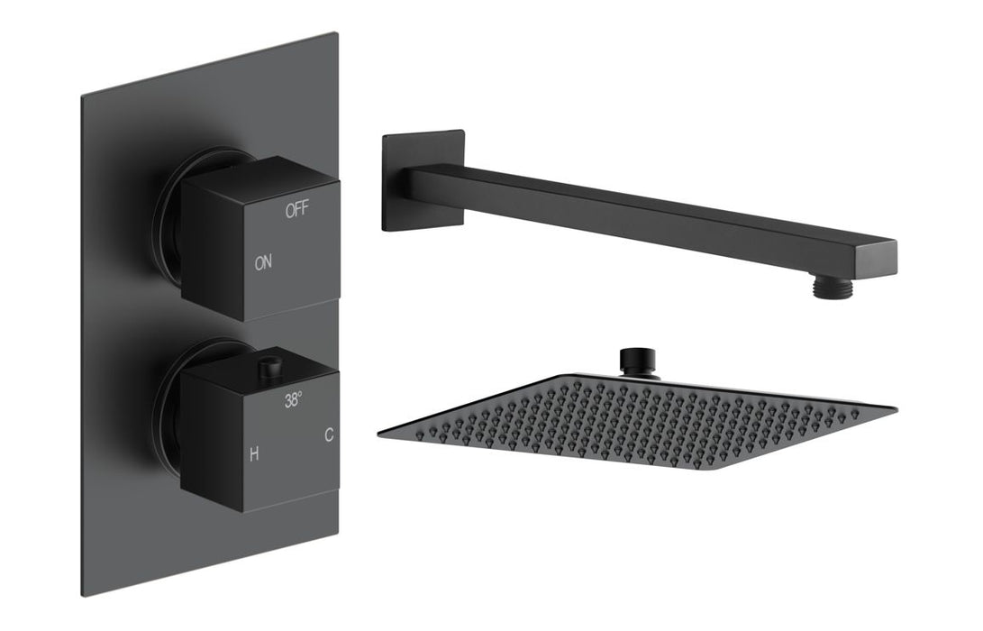 Eclipse Square Shower Valve & Kit Pack 1 - Matt Black