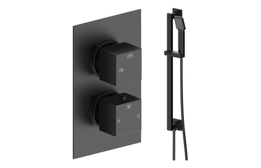 Eclipse Square Shower Valve & Kit Pack 2 - Matt Black
