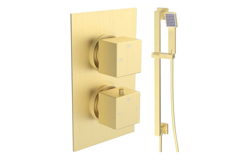 Eclipse Square Shower Valve & Kit Pack 2 - Brushed Brass