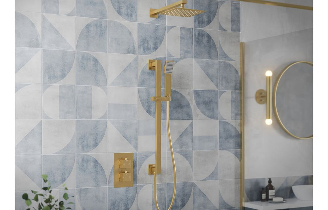 Eclipse Square Shower Valve & Kit Pack 3 - Brushed Brass