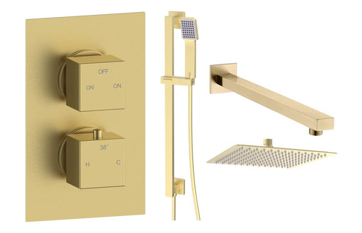 Eclipse Square Shower Valve & Kit Pack 3 - Brushed Brass