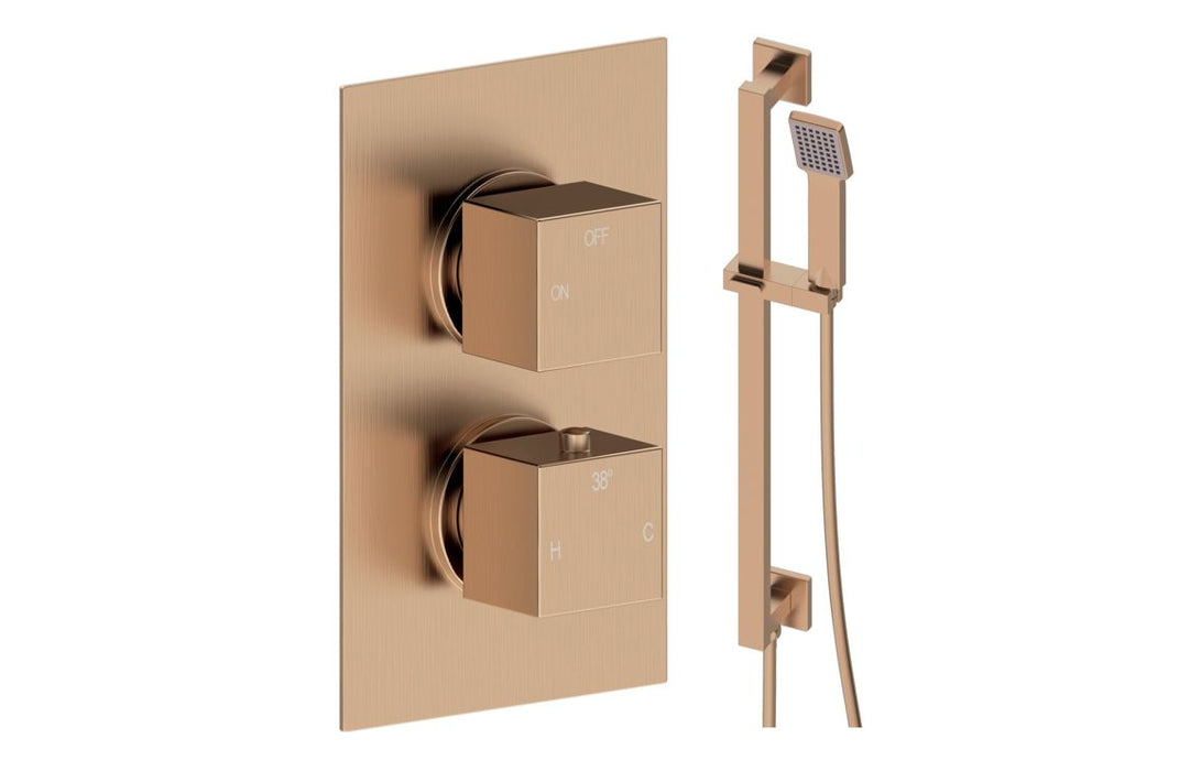 Eclipse Square Shower Valve & Kit Pack 2 - Brushed Bronze