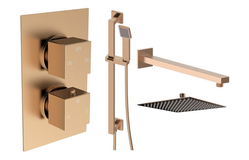 Eclipse Square Shower Valve & Kit Pack 3 - Brushed Bronze
