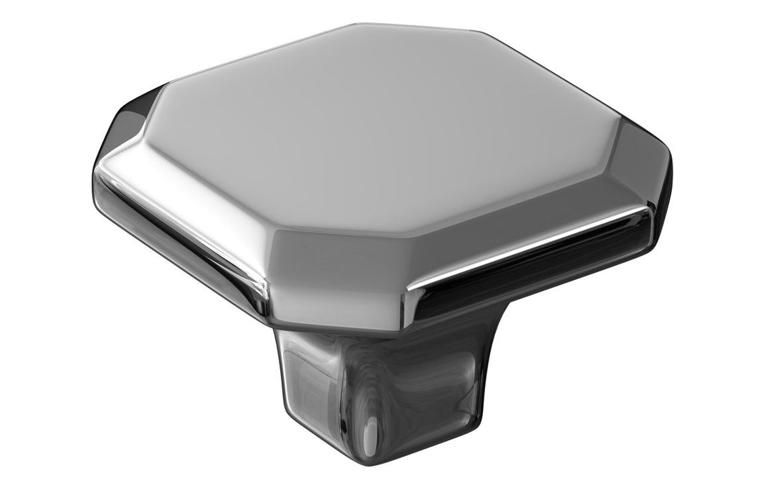34mm Octagonal Deco Knob - Chrome