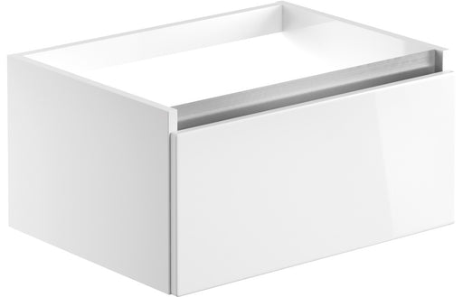Milano 600mm 1 Drawer Wall Hung Basin Unit (No Top) - White Gloss