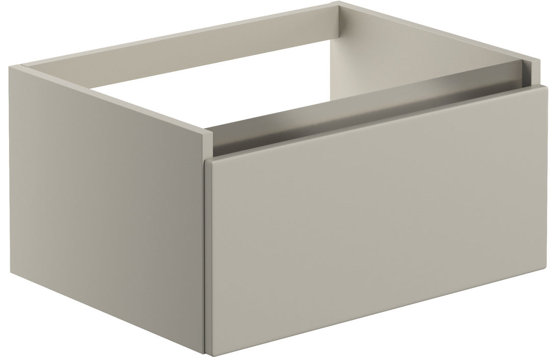 Milano 600mm 1 Drawer Wall Hung Basin Unit (No Top) - Matt Latte