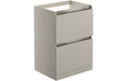 Milano 600mm 2 Drawer Floor Standing Basin Unit (No Top) - Matt Latte