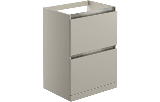 Milano 600mm 2 Drawer Floor Standing Basin Unit (No Top) - Matt Latte